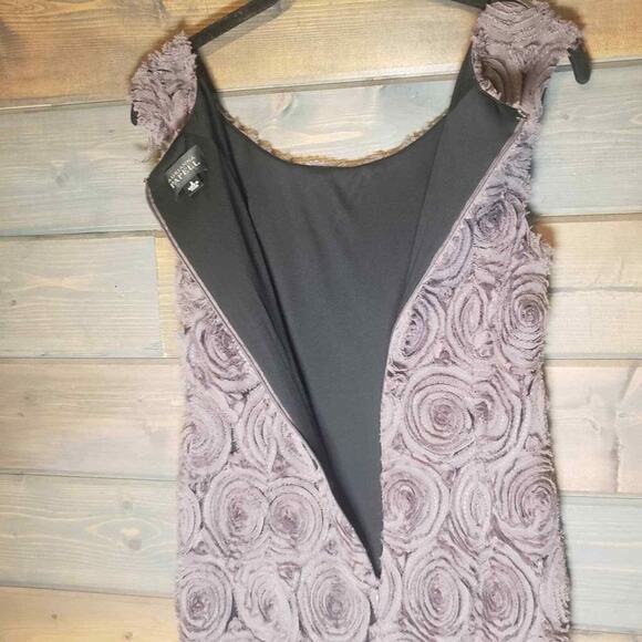 Adrianna‎ Papell neutral raw edge rosette sleeveless sheath dress womans … - Picture 5 of 13